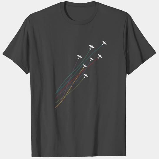 Pilot Colorful Flying Spitfire Airplanes T Shirts
