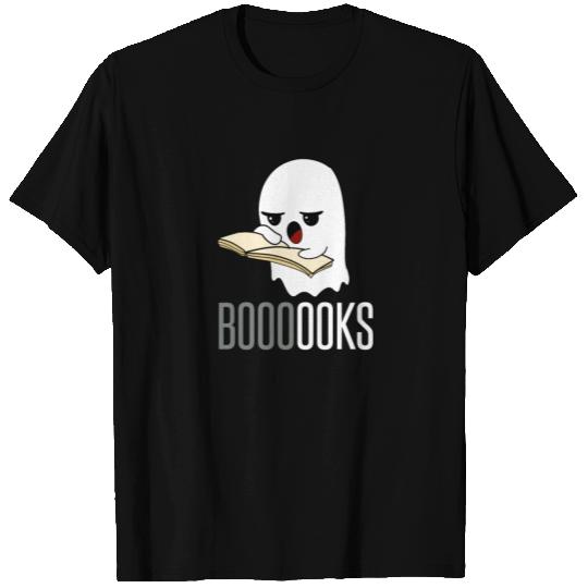 Booooks Halloween Cute Ghost Reading Books T Shirts