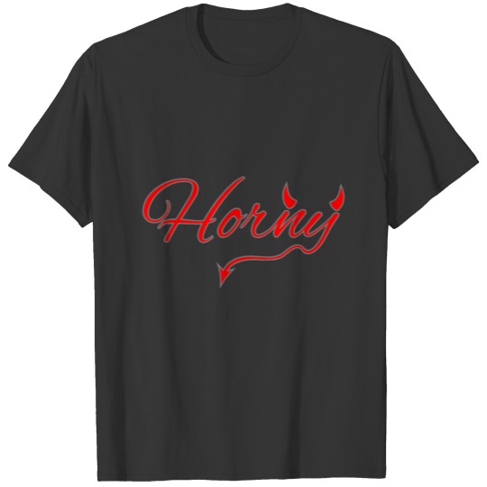 Halloween Devil Horns Dirty Pun Devil Horny T-shirt
