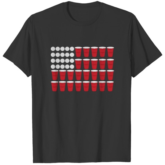 Funny Beer Pong American Flag | 4th of July | St. T Shirts