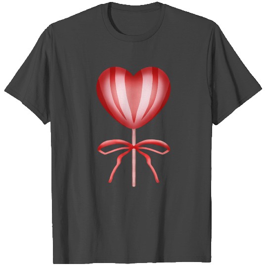 Red sweet retro vintage cute lollipop heart candy T Shirts