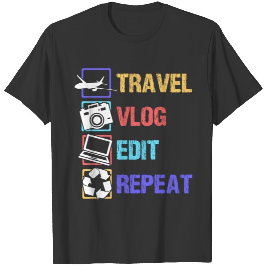 Blogger Photo Hashtag Trip Travelogue Gift T-shirt