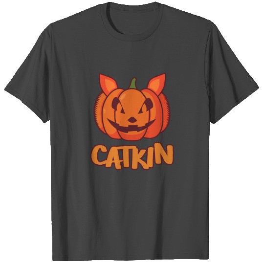 Halloween Catkin - Pumpkin Cat Face - Gift Idea T Shirts