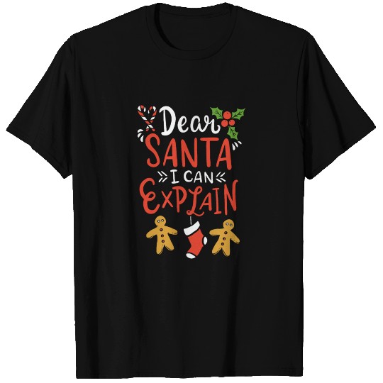 Dear Santa I Can Explain Christmas Sarcastic Gift T Shirts