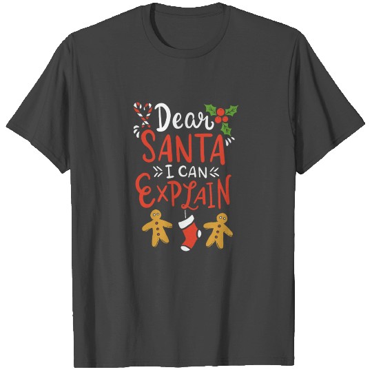 Dear Santa I Can Explain Christmas Sarcastic Gift T Shirts
