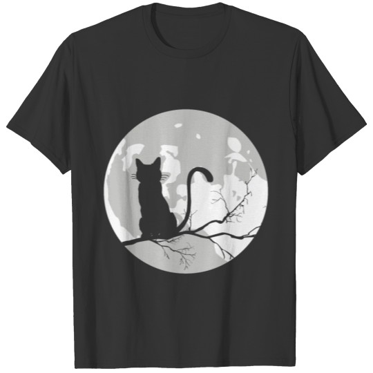 Black Cat Moon T-shirt