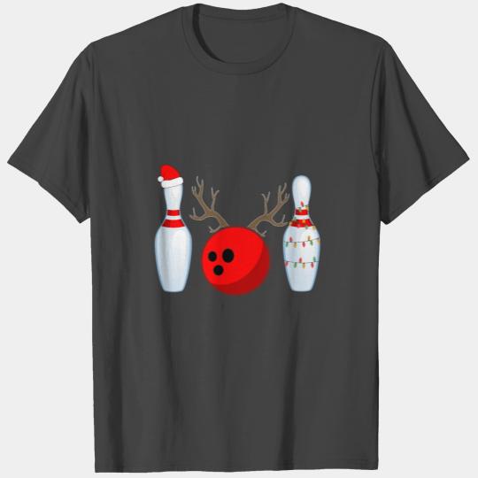 Funny Bowling Christmas T Shirts Santa Hat Xmas T Shirts