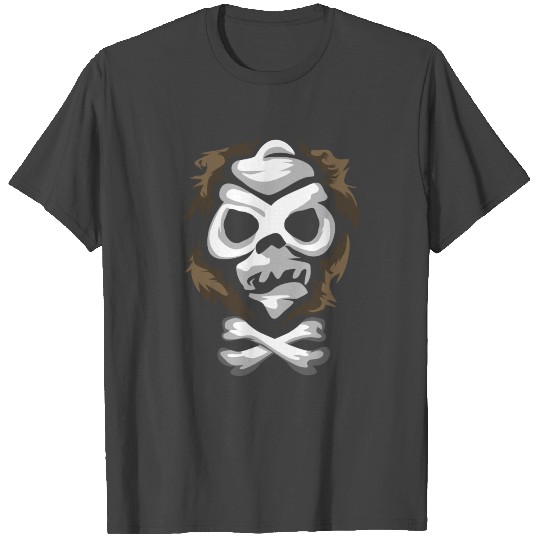 Monkey skull with crossbones T Shirts