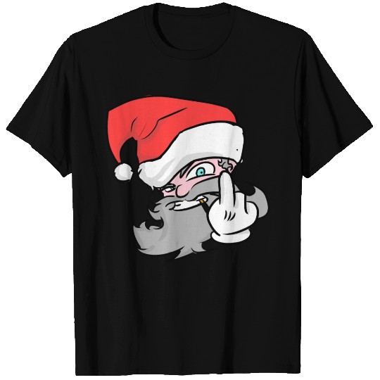 Fuck Xmas Christmas Santa funny middlefinger angry T Shirts