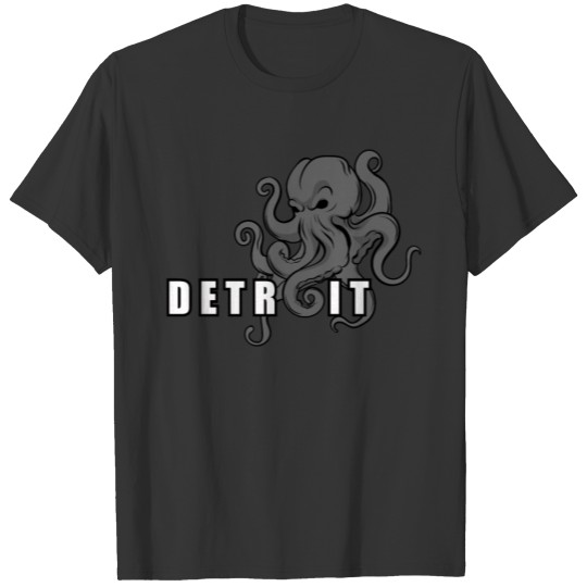 Detroit Michigan Octopus Kraken Downtown T-shirt