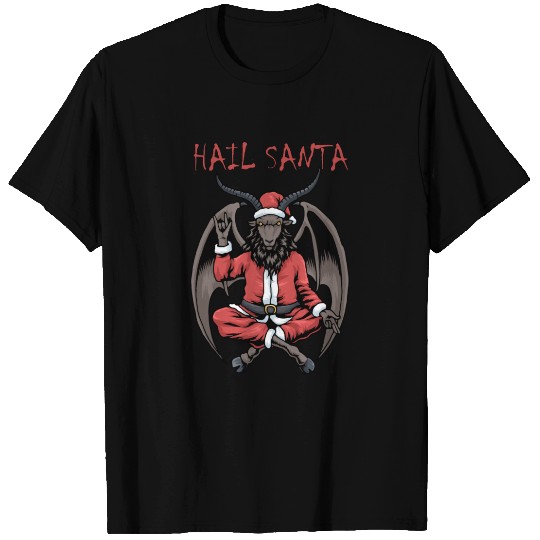 Christmas Hail Santa Satanism Goat Baphomet Satan T Shirts