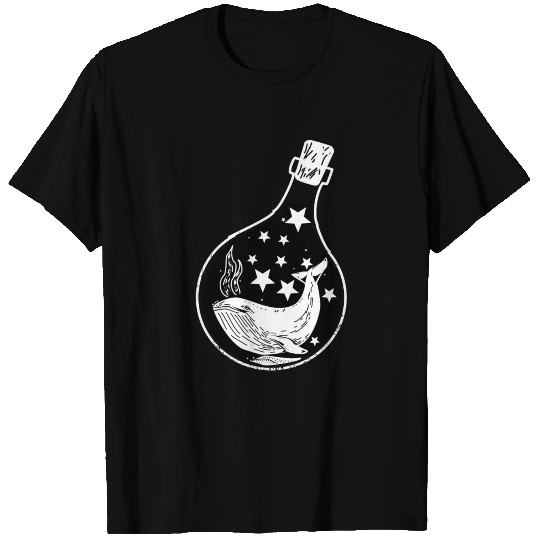 Whale in False Post Fantasy with stars T Shirts