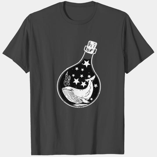 Whale in False Post Fantasy with stars T Shirts
