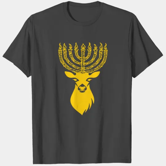 Moose Menorah Hanukkah jewish gift for men women T Shirts