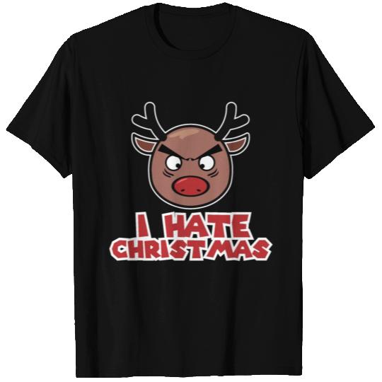I hate Christmas Grumpy Rudolph Funny Gift Idea T Shirts