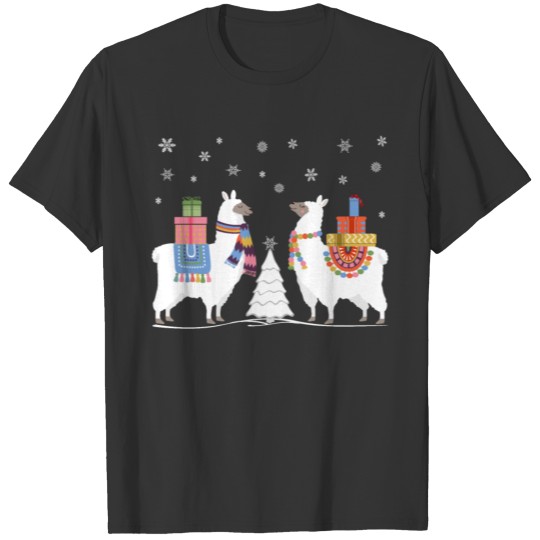 Cute Winter Alpaca Snow Llama Christmas Gifts T Shirts