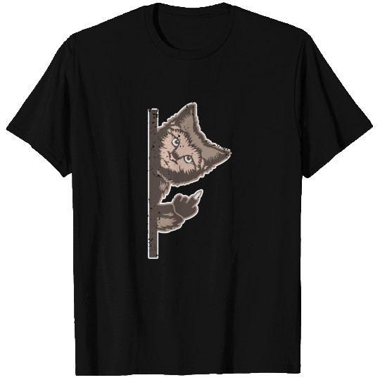 Middle Finger Cat T Shirts