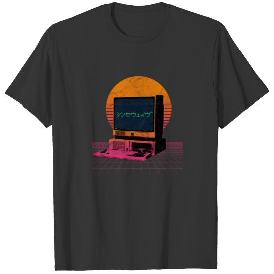 Japanese Synthwave Retrowave Aesthetic Vintage PC T-shirt