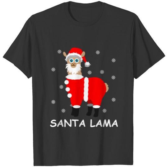 Ugly Christmas Santa Llama Christmas T Shirts