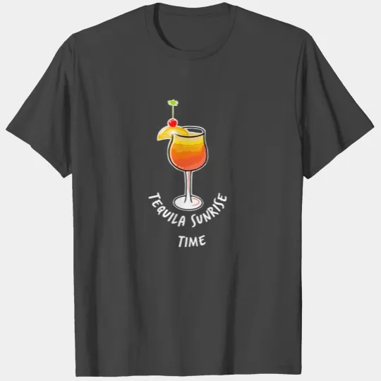 Tequila Sunrise Cocktail Lover Design T Shirts