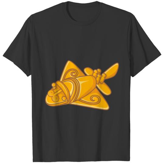 Quimbaya Gold Airplane Ancient Astronauts UFO Gift T-shirt