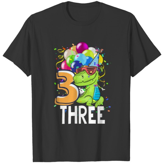Third Birthday 3 Year Old Boy Dinosaur TRex Gift T Shirts