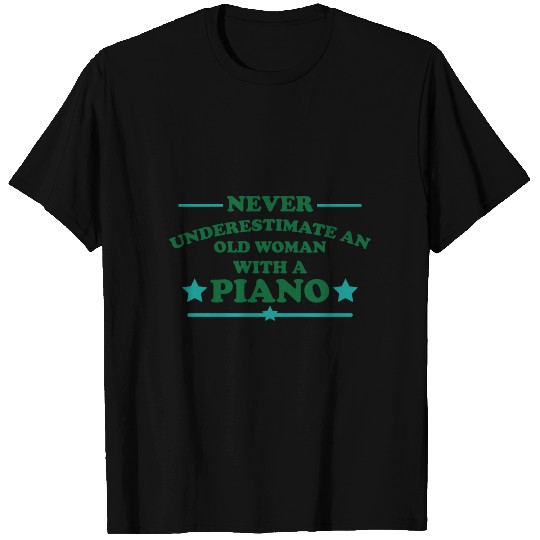 Old Woman with Piano Gift T Shirts