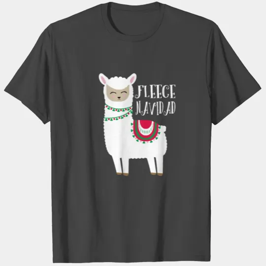 Fleece Feliz Navidad Llama Christmas Cute Xmas T Shirts