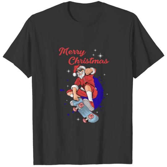 Santa Skateboarding T-shirt