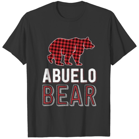 Abuelo Bear Red Buffalo Plaid Matching Family T Shirts