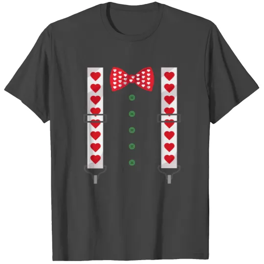 Valentines Day Heart bow Tie Kids T Shirts