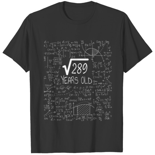 Square Root of 289 - 17th Birthday Geek Design T-shirt