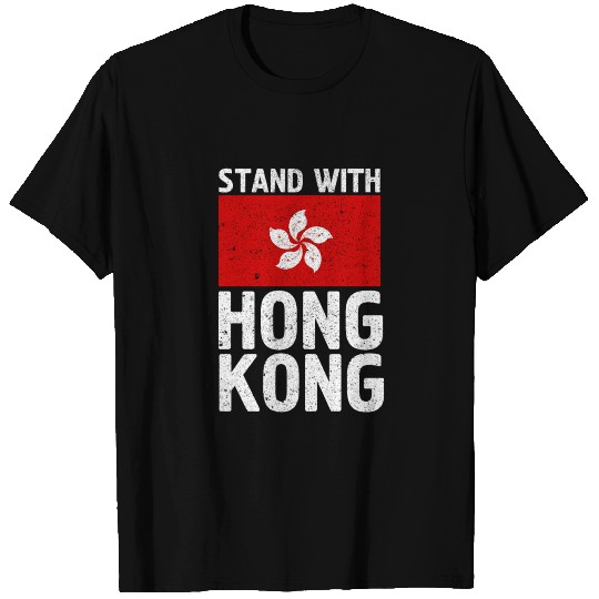 Stand With Hong Kong Flag T Shirts Pro Democracy