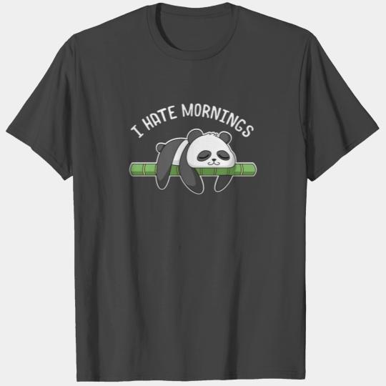 I Hate Mornings Panda Bamboo T Shirts