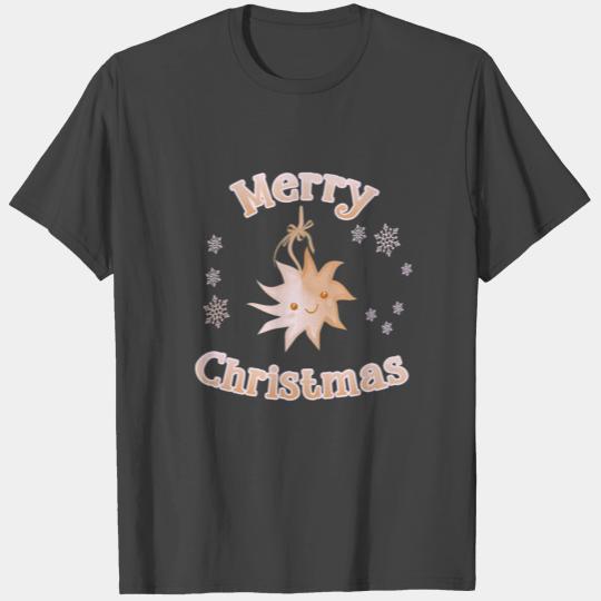 Poinsettia star Merry Christmas T Shirts