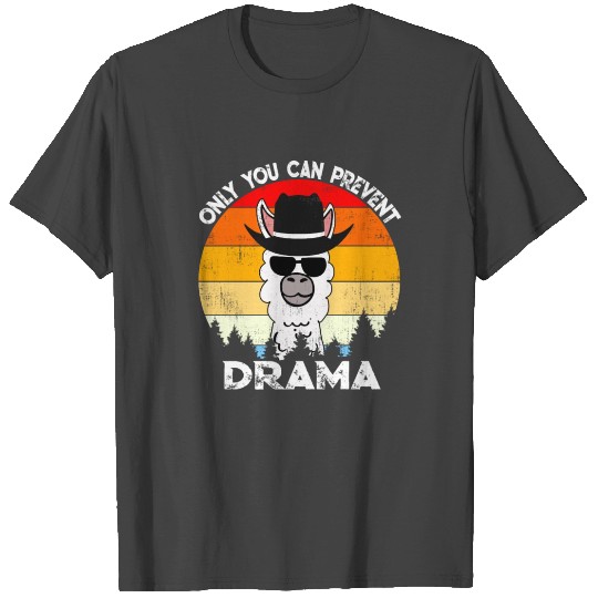 Vintage Llama Alpaca Only You Can Prevent Drama T Shirts