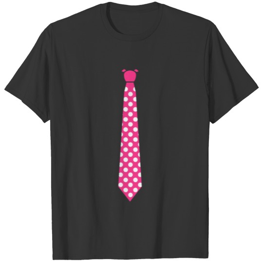 Pink tie bow tie gift suit costume party T-shirt