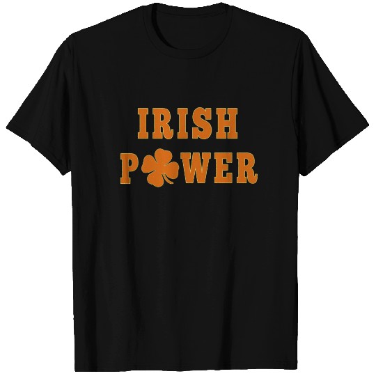 Irish Power St. Patricks Day T Shirts with Shamrock
