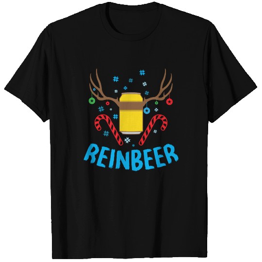 Beer and reindeer ugly christmas reindeer T Shirts
