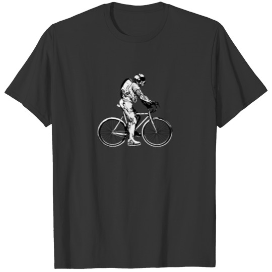 spaceman bicycle astronaut T-shirt