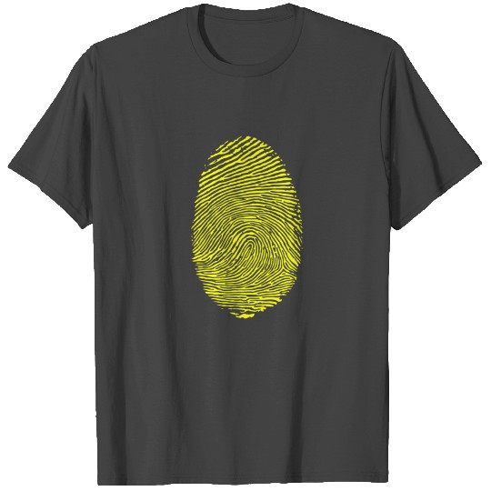 Human fingerprint identity symbol crime scene T Shirts