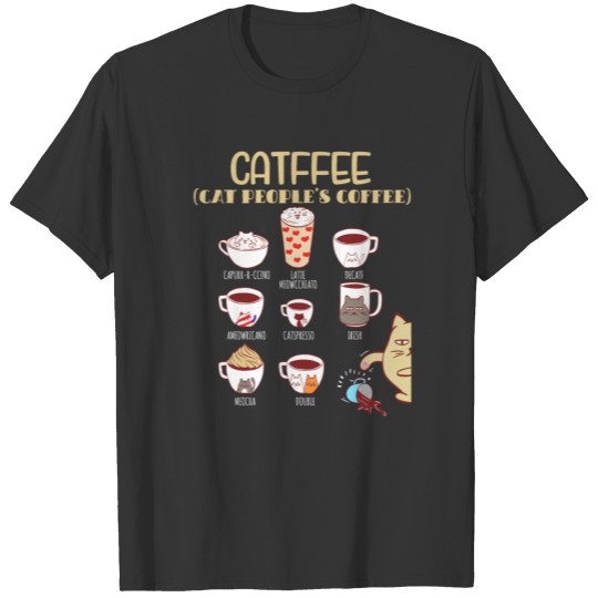 Cafe Espresso Black Americano Coffee Caffeine Cat T Shirts