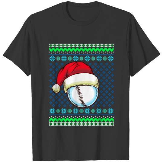 Funny Baseball for Men Gift Ugly Christmas Design T Shirts