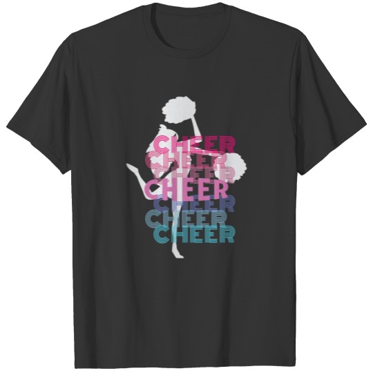 Pom Pom Cheerleader Spirit Vintage Letters Look Ch T-shirt