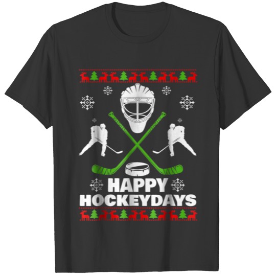 Happy Hockeydays Hockey Christmas Xmas Gift T Shirts