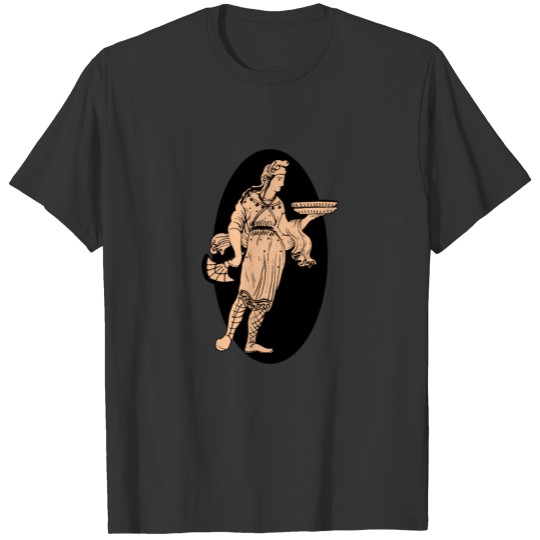 A girl with plates T-shirt