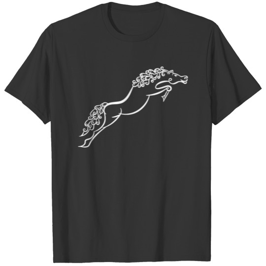 Line Art Mandala Horse Jumping Gift T-shirt