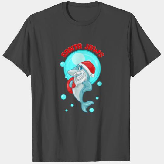Santa Jaws - Merry Christmas Shark Santa Claus T Shirts