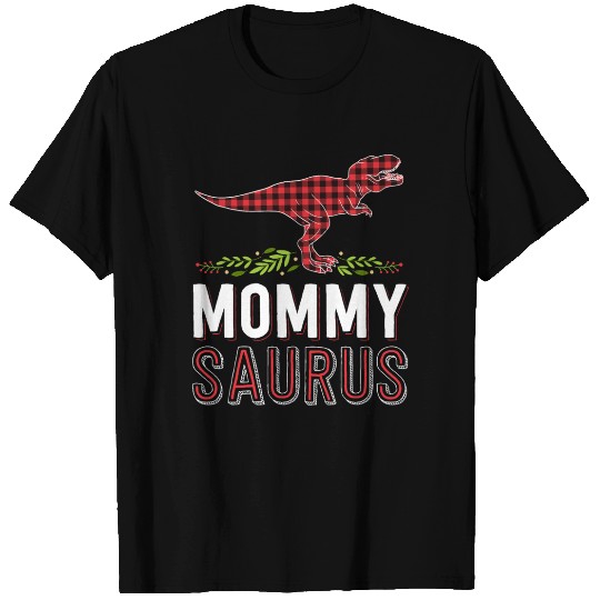 Mommy Saurus T Rex Mom Red Plaid Matching Family T Shirts