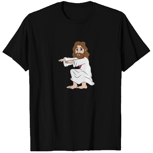 Gym Jesus Weightlifting Squat Gift T Shirts